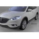 Пороги алюминиевые Brillant серебристые для Mazda CX-9 2012-2016