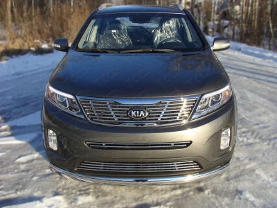 Накладка решётки радиатора верхняя 12 мм ТСС для Kia Sorento 2012-2020