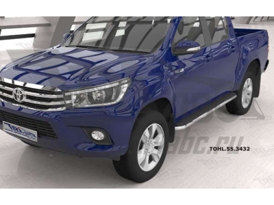 Пороги алюминиевые Ring для Toyota Hilux 2015-2021