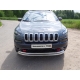 Защита передняя двойная 60-60 мм ТСС для Jeep Cherokee Trailhawk 2014-2021