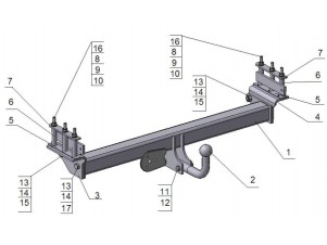 ТСУ Фаркоп Avtos на Nissan Patrol GR № NS 12